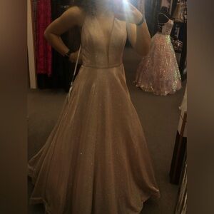 Anny Lee Sparkling Cream Prom Dress